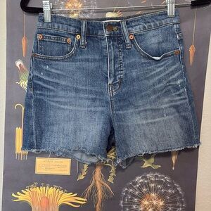 High rise denim shorts